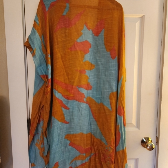 Tropical print colorful beach kimono one size viscose - Picture 5 of 5